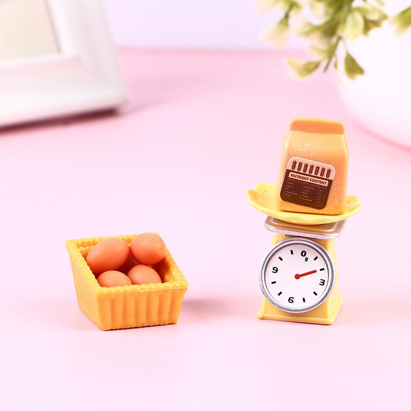 9Pcs/Set 1/12 Dollhouse Miniature Kitchen Scale Egg Doll House Accessories Toy