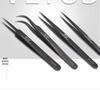 VETUS SA Black Series 302 Stainless Steel Precision Tweezers for Mobile, Watch Repair, Hair Removal, and Bird's Nest Picking