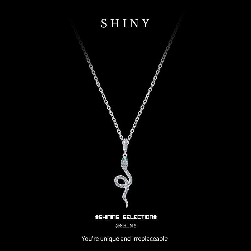 Ожерелье-змейка из стерлингового серебра 925 пробы в корейском стиле, легкая роскошь для женщин