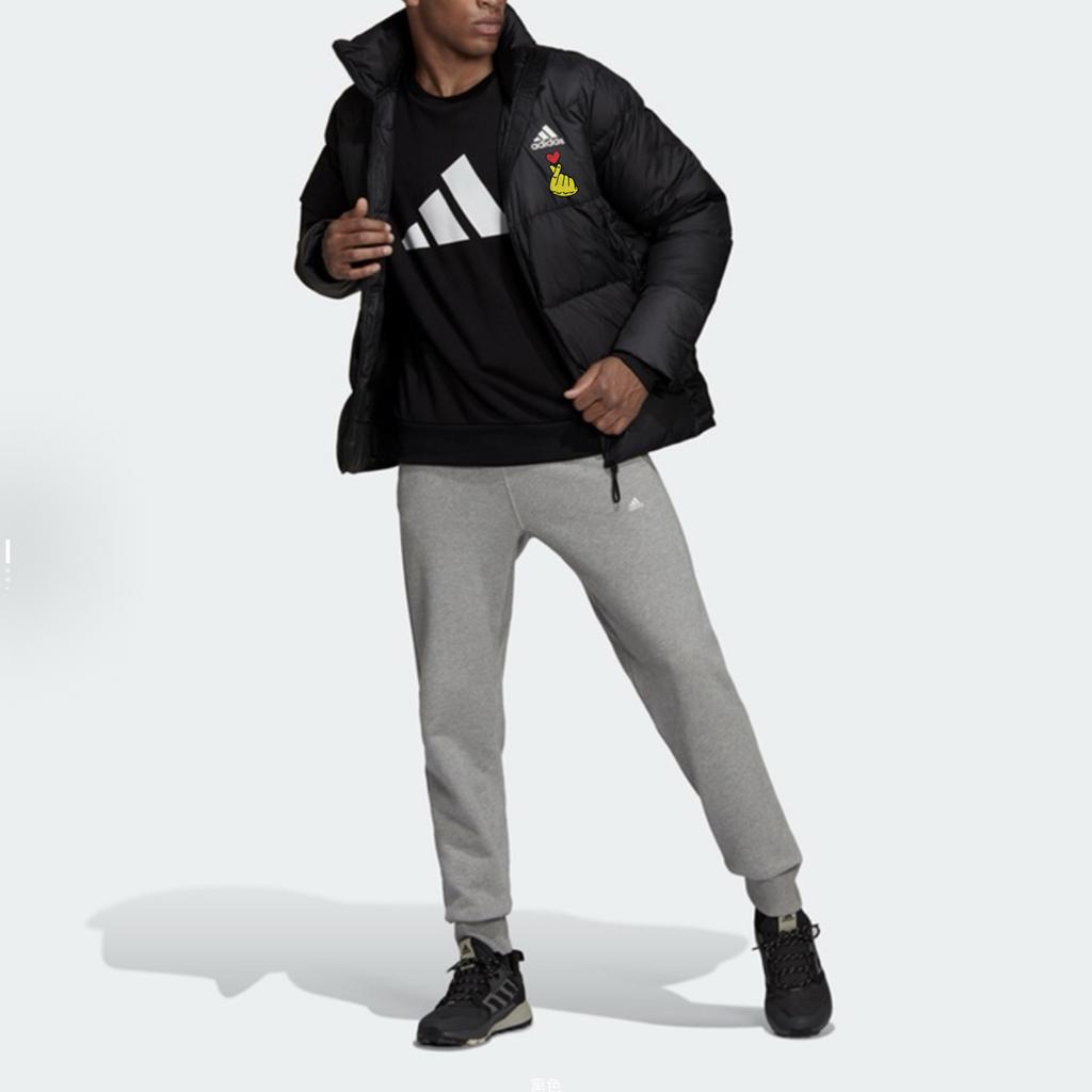 Adidas Мужская куртка пуховик для спорта на открытом воздухе, однотонная, с вышивкой в виде сердца, теплая, черная, GV5350(TEAM378-BXCX-X1)