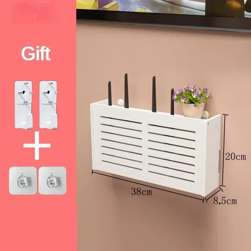 Настенный беспроводной роутер-стойка Настенный WiFi-бокс для хранения Настенное украшение для гостиной Кронштейн для организации кабелей и питания