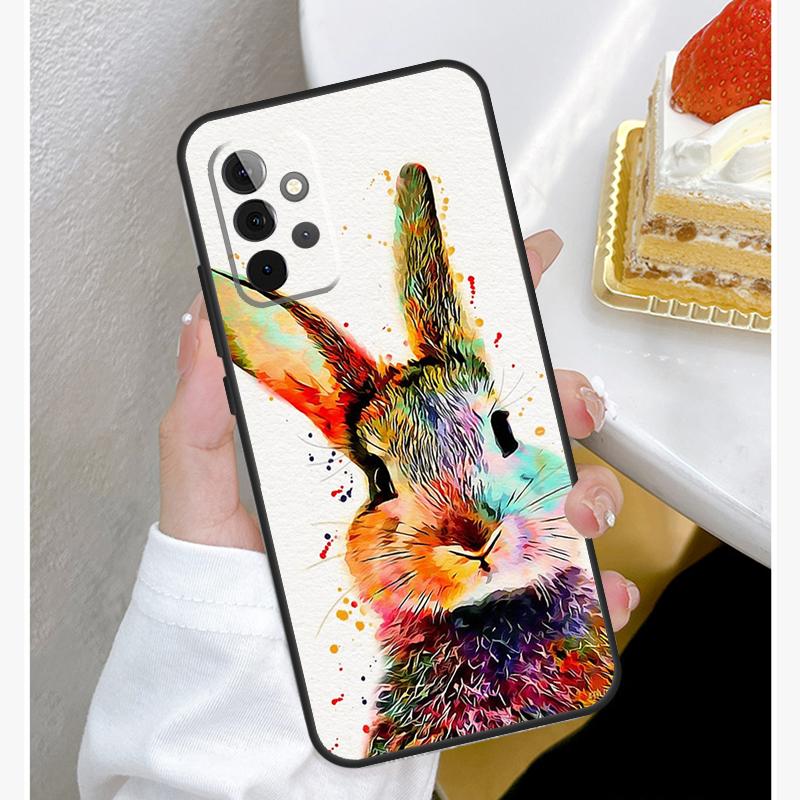 Милый чехол-кролик для Samsung Galaxy A15 A25 A35 A55 A51 A71 A12 A32 A52 A13 A33 A53 A14 A34 A54