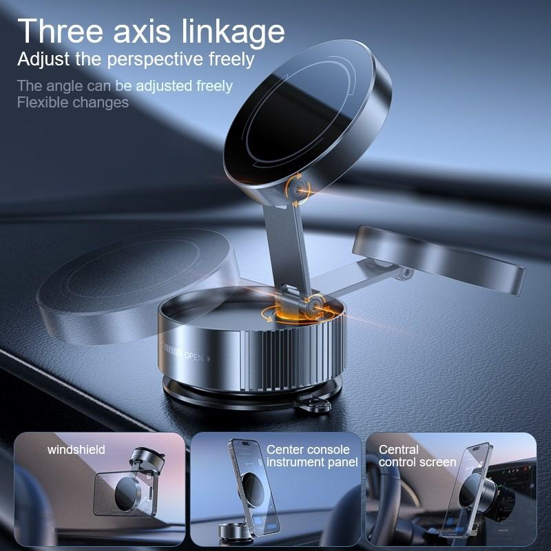 Интеллектуальный вращающийся на 360 ° вакуумный автомобильный держатель для телефона, складной магнитный вакуумный адсорбционный автомобильный кронштейн, универсальный складной держатель