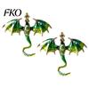 Cardigan Dragon Brooch 2Pcs Rhinestone Flying Brooch, Western Winged Lapel Pin, Pin Clip Sweater Coat Suit Scarf Decor, Men Jewelry Accessories