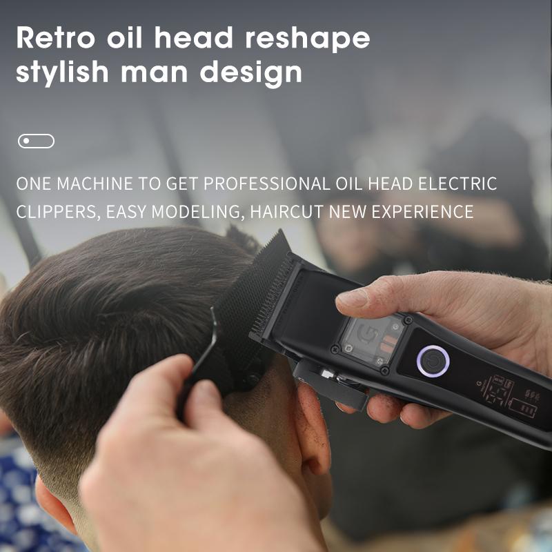High Speed Hair Clipper Maglev Motor DLC Coated Blade Hair Cutting Supplies Cordless LCD Electric Clippers