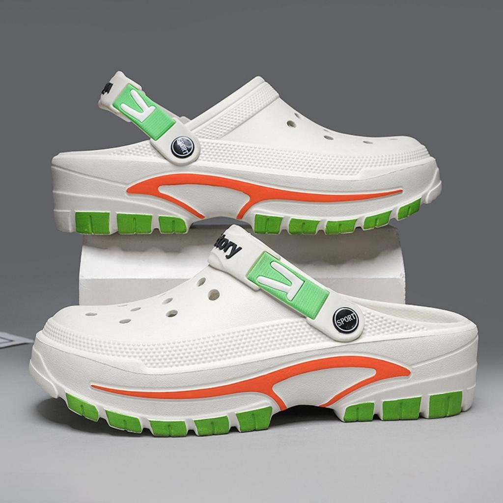 Пещерная обувь для мужчин, Летний модный тренд, Универсальные, На толстой подошве, Нескользящие сандалии для повседневной носки, Дышащая и удобная обувь с отверстиями