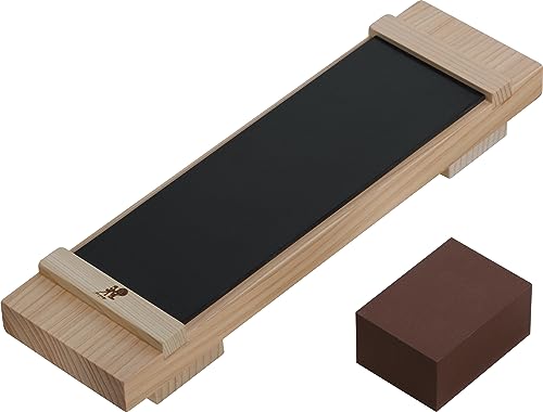 MIYABI "Набор для заточки Toishi Pro Basic, Сделано в Японии" - Включает подставку для точильного камня, точильный камень, точилку и мусат. [Официальный японский Pro