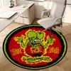 1 шт. Круглый ковер с рисунком Rat Fink, Изготовлен из полиэстера, Идеально подходит для украшения офисных стульев, гостиных