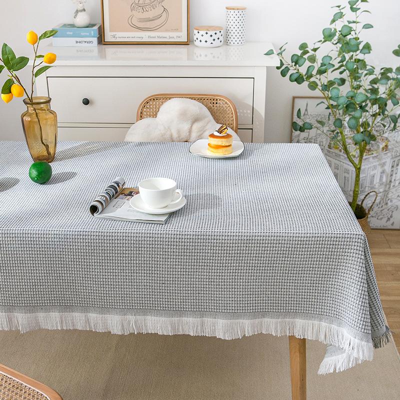 Wind Cotton And Linen French Tablecloth Small Round Table Light Luxury Birthday Photo White Japanese Tablecloth Dormitory Blanket