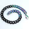 New 316L stainless steel iridescence and black dual Hip hop bracelet anklet