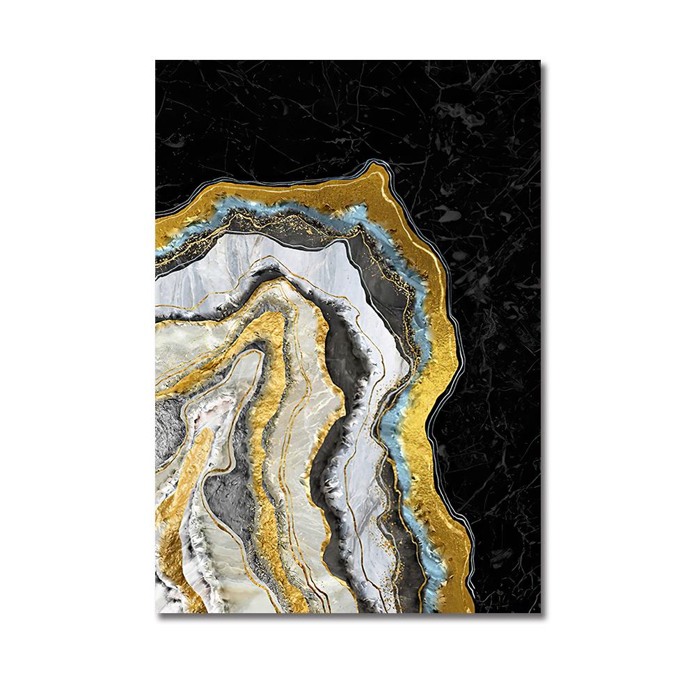 Скандинавская абстрактная зеленая мраморная текстура, настенная живопись на холсте, современная золотая фольга, постер с принтом, картина для украшения гостиной