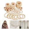40Pcs Wood Hoops for Craft Pendant Connectors Jewelry Making, 8 Size 15-50mm Unfinished Wood Rings Circles