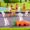 Cartoon Rabbit Desktop Ornament: Cute Resin Decoration for Home and Garden Crafts