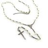 [J6284] - Designer Necklace 'Mystic Cross' Ivory Aged Metal