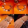 Halloween Funny Pumpkin Ghost Bracelet For Women Black Bat Spider Web Hat Metal Chain Bangles Hip Hop Punk Festival Jewelry Gift