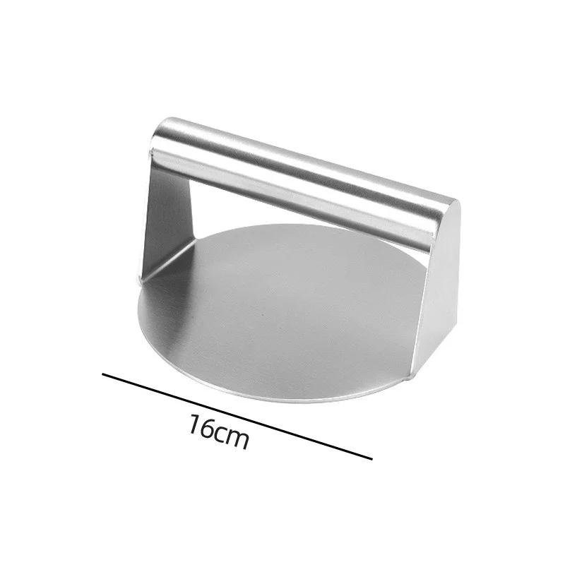 Пресс для мяса из нержавеющей стали с антипригарным покрытием, круглый, квадратный, для измельчения говядины, инструмент для гриля, толкушка для мяса, аксессуары для домашней кухни