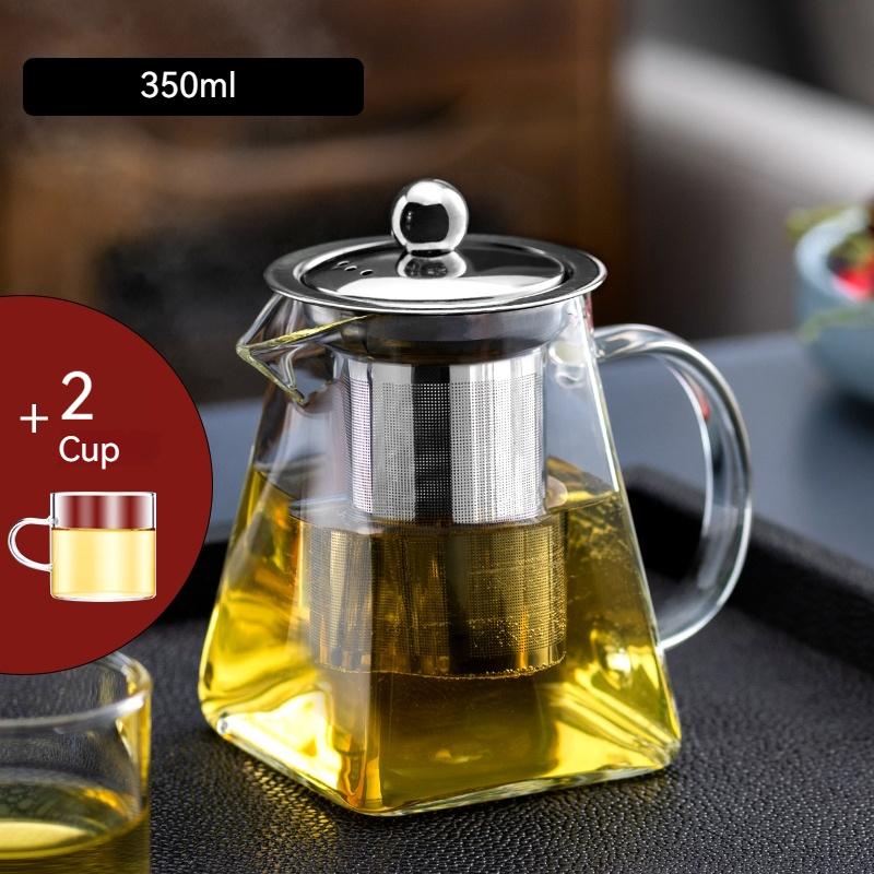 Чайник Kungfu Tea Pu 'er Чайный сервиз Чайная церемония Удобный офисный квадратный стеклянный цветочный чайник