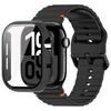 Стекло+Чехол+Ремешок для Apple Watch 10 ремешок 46мм 42мм 44мм 45мм 41мм 40мм 38мм Силиконовый Спортивный браслет iWatch Серии 9 8 7 6 3 5 SE
