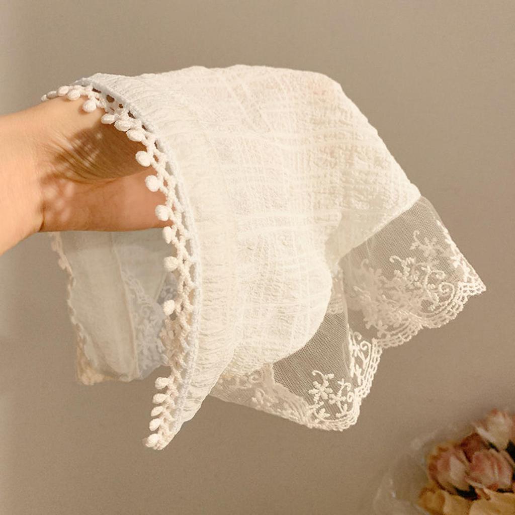 Retro Lace Headband Print Hair Scarf Triangle Headscarf Hair Bands for Womens Girl Fashion Sweet Kerchief