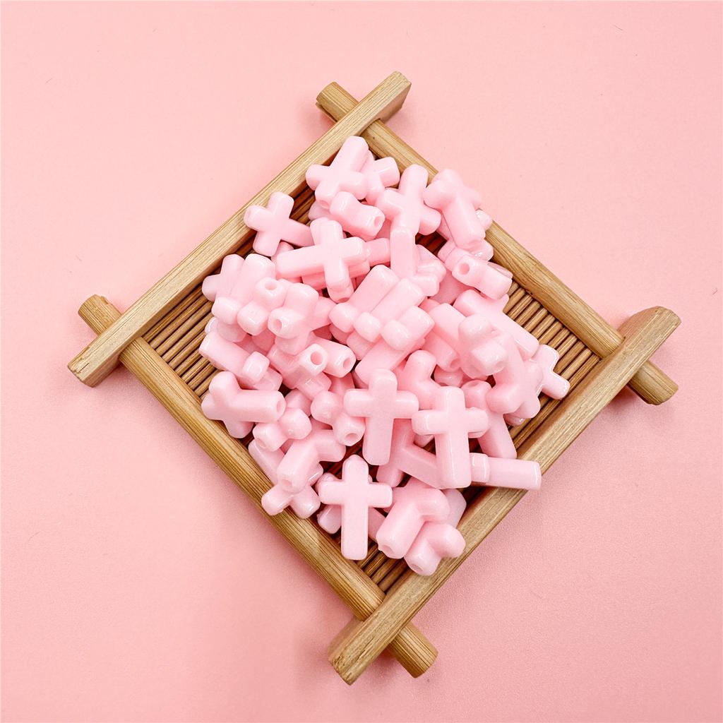 Home Party Supplies Fashion System Cream Spring Color DIY Jewelry Accessories Cross Loose Beads Necklace Bracelet Macaron Color 50Pcs