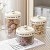 Sealed Plastic Grain Storage Organizer Round Tea Storage Jars Dry Goods Storage Boxes  Beans