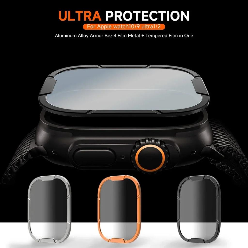 Металлическая рамка из нержавеющей стали + Стекло Для Apple Watch Ultra 1 2 49 мм Защитный бампер Корпус для iWatch Series SE 9 Ultra2
