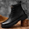High Top Genuine Leather Men Boots Breathable British Formal Dress Shoes Luxury Ankle Boots for Mens Motorcycle Boots Work Boots