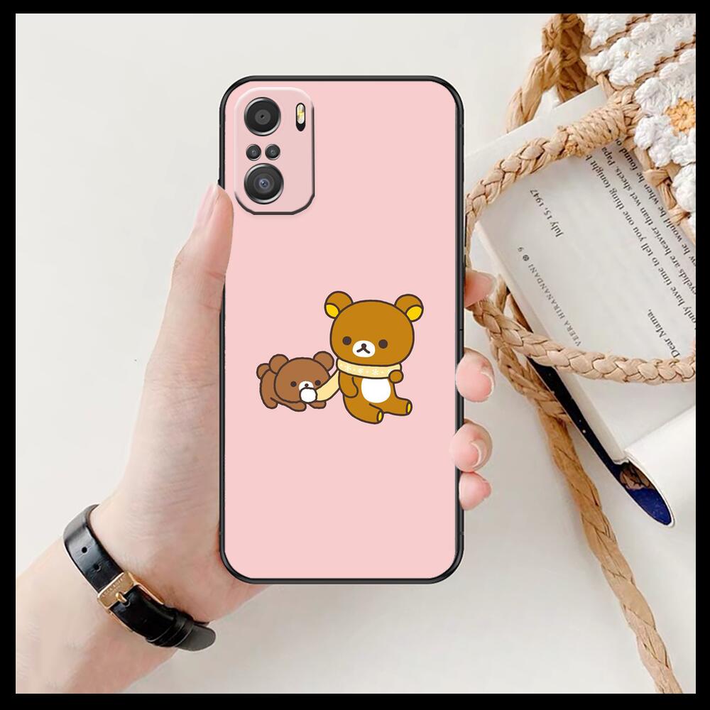 TOPLBPCS Cute Rilakkuma Phone Case For Xiaomi Redmi 11 Lite Pro Ultra 10 9 8 MIX 4 FOLD 10T Black Cover Silicone Back Prett