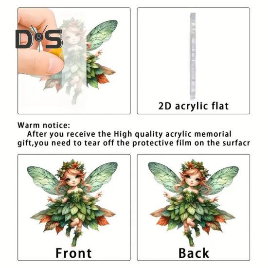 Christmas Tree Ornament with Lanyard Easy To Hang 2D Little Angel Girl Hanging Pendant Car Bag Keychain Decoration