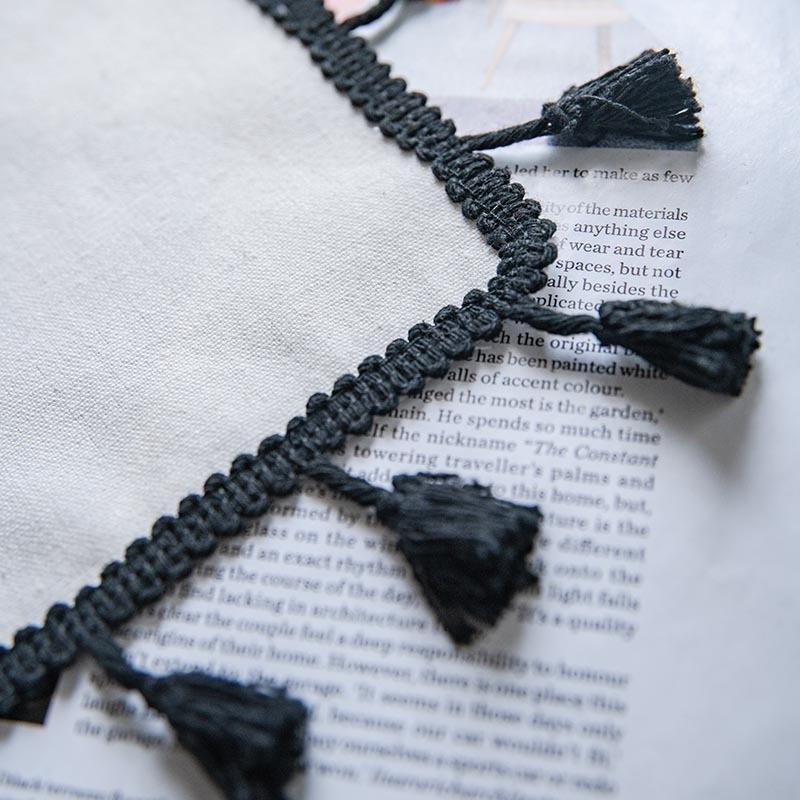 Bohemian Curtain with Tassels Single Panel Easy Hanging with A Rod Pocket & Loop for Farmhouse, Office & Living Rooms 1 Panel