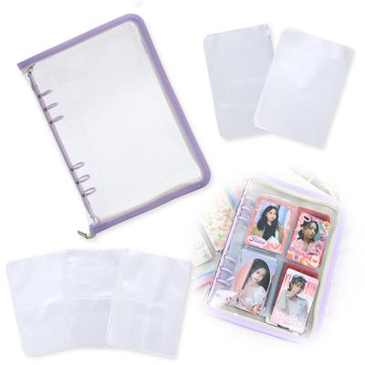 Чехол Noalife Axta Case Oshikatsu Goods Axta Case Oshikatsu Storage Carrying File Case 6 Ring Zipper Case Refill Instax Album Instax Book Refill (Фиолетовый/Желтый