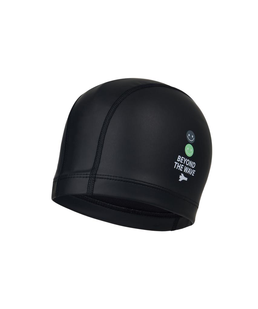 Lenomasuyeongbog Взрослая черная шапочка для плавания с рисунком улыбки Pu Ro-Rc2F006-Bk