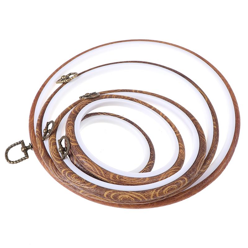 Швейный инструмент, круглые деревянные цветные пяльцы, набор рамок для вышивки, пластиковая вышивка