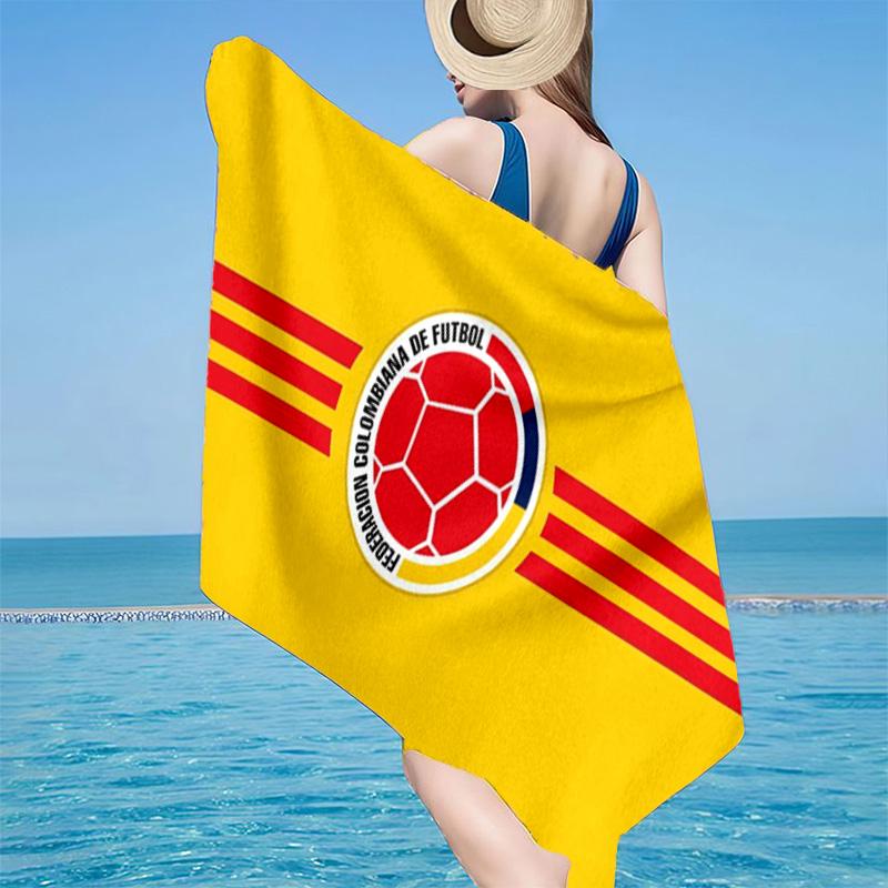 Colombian Soccer Federation Microfiber Beach Towel, Lightweight And Quick-Dry, for Summer Travel, Beach Essential, Swimming Pool