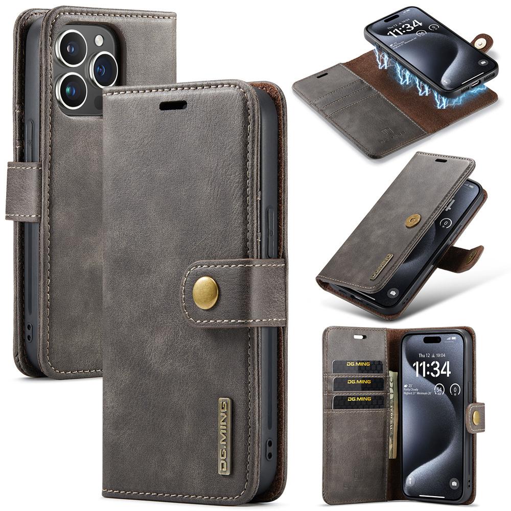 DG.MING Luxury 2 in 1 Detachable Wallet Case for iPhone 16 Pro Max XR XS 11 Pro 12 13 Mini 14 15 Plus 16E Magnetic Flip Cover