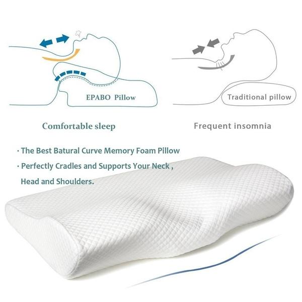 Подушка с эффектом памяти и медленным отскоком, контурная подушка для шеи, подушки для сна на боку против храпа с моющимся чехлом для подушки от боли в шее