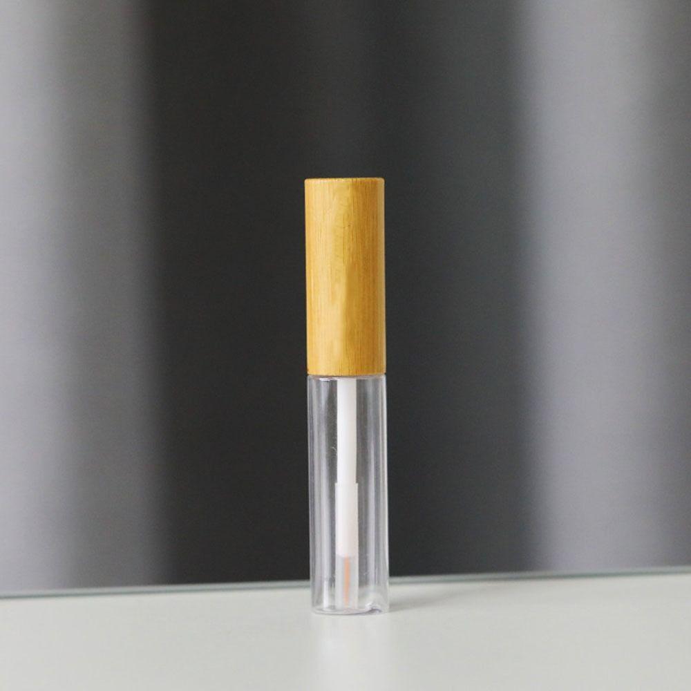Bamboo Lid Mascara Container Compact Eyelashes Tube Portable Lip Gloss Tube Travel