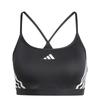 Adidas TRN AEROIMPACT Light Support Sports Women's 3-Stripes Bra, IKV31, Black/White (IQ3354), L-CD (C-D Cup)