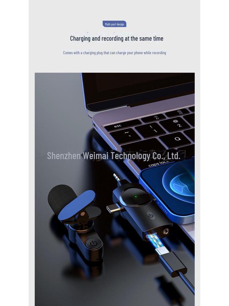 Беспроводной петличный микрофон для мобильных устройств: Шумоподавление, низкая задержка, идеально подходит для прямых трансляций на открытом воздухе