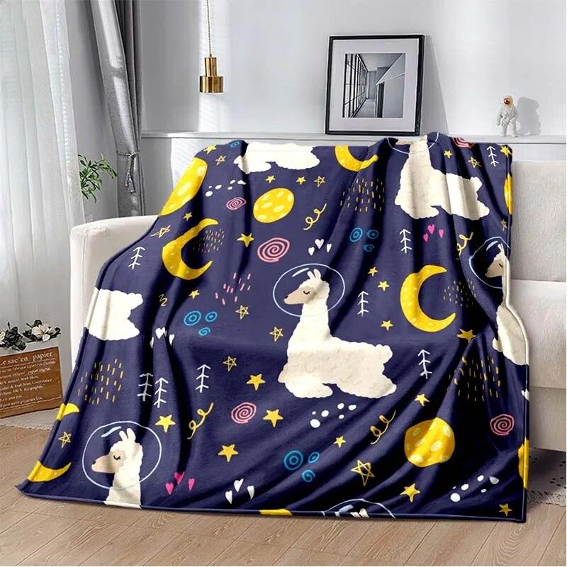 Фланелевое одеяло с 3D принтом космических животных, универсальное праздничное подарочное одеяло, теплые и мягкие одеяла на все сезоны