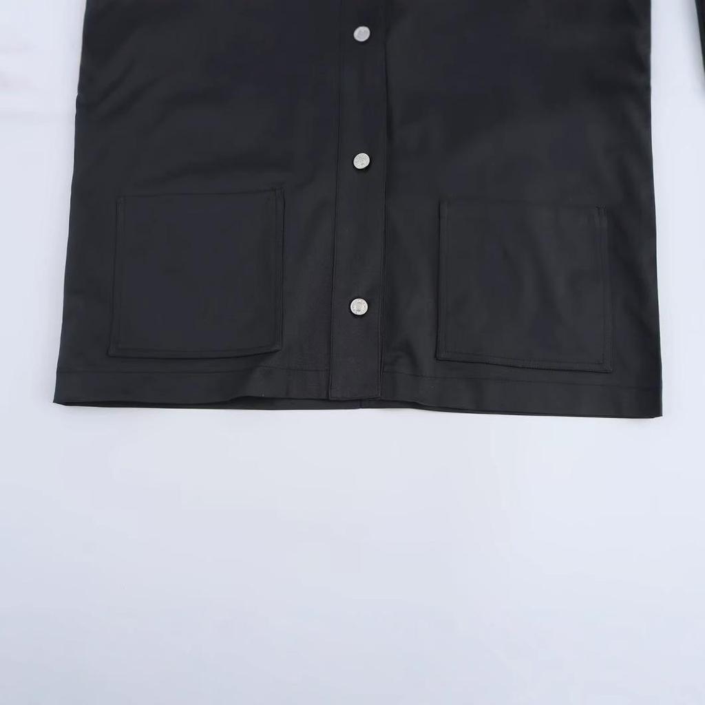 2024 Winter Women's European & American Style Corduroy Collar Waxed Leather Jacket