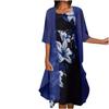 Ladies Tank Top Sleeveless Printed Dress Chiffon Cardigan Set Holiday Dress For Women