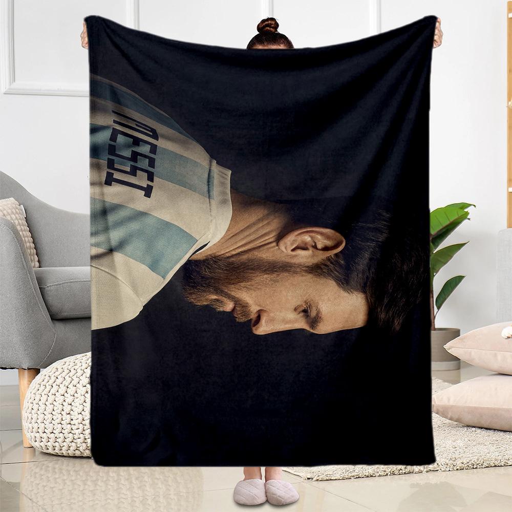 Argentina Football Player Blanket Comfortable Great for Office Chair Picnics for All Occasions Digital Print Best Holiday Gift for Friends Family