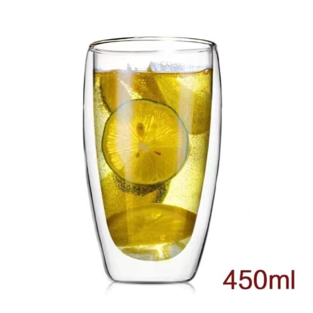 Взрывостойкий прозрачный стакан из двухслойного стекла, бытовой, большой вместимости, термостойкий, утолщенный, высокоценный стакан для воды