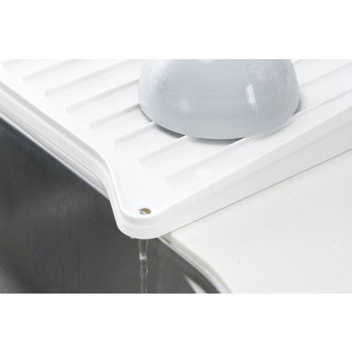 Richell Plastic Draining Tray, White, 41 x 28 x 5 cm, Shelly, Small, with Drainage Tray Stopcock, Reversible, Antibacterial