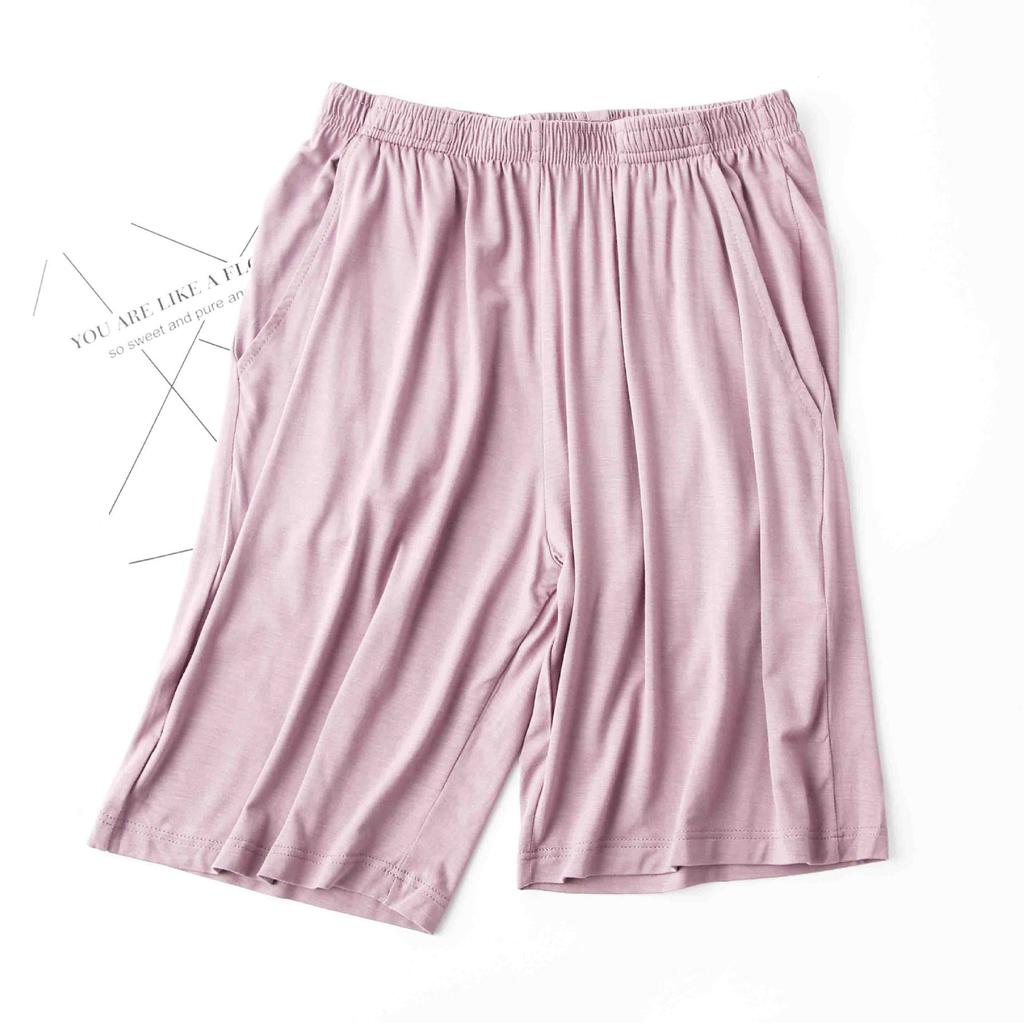 Summer New Modal Female Sleep Pants Thin Single-piece Shorts Loose Large Size Casual Shorts Pocket Pants Home Pants Bottoms