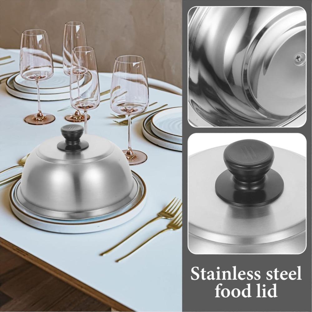 1 шт. Сковорода из нержавеющей стали Куполообразная крышка Плавление сыра Сэндвич Стейк Круглая крышка для накрывания Барбекю Гамбургер Посуда
