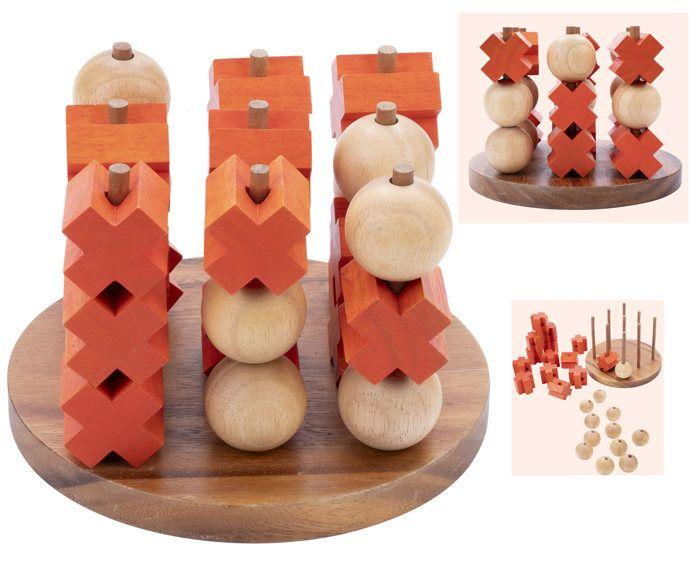 Tic Tac Toe - 3 D - Jeu du Morpion en Bois - XO game -Logique Ambiance - Jeu en bois Ecologique- 2 joueurs - 350420 - Taille L