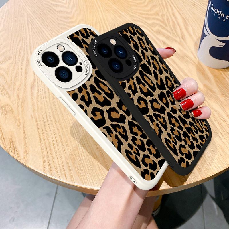 Новый чехол для телефона Модный бренд Леопардовый принт Для iPhone 14 13 12 11 Pro Max Xs XR 7 8 Plus Всесторонне защитный Мягкий силикон Для старших женщин