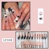 24PCS/SET Quick Nails Flower Diamond Manicure Long Ballet False Nails Waterproof Wearable Ready-made Nail Stickers